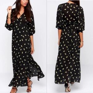 faithfull the brand bonnie & clyde floral print wrap dress